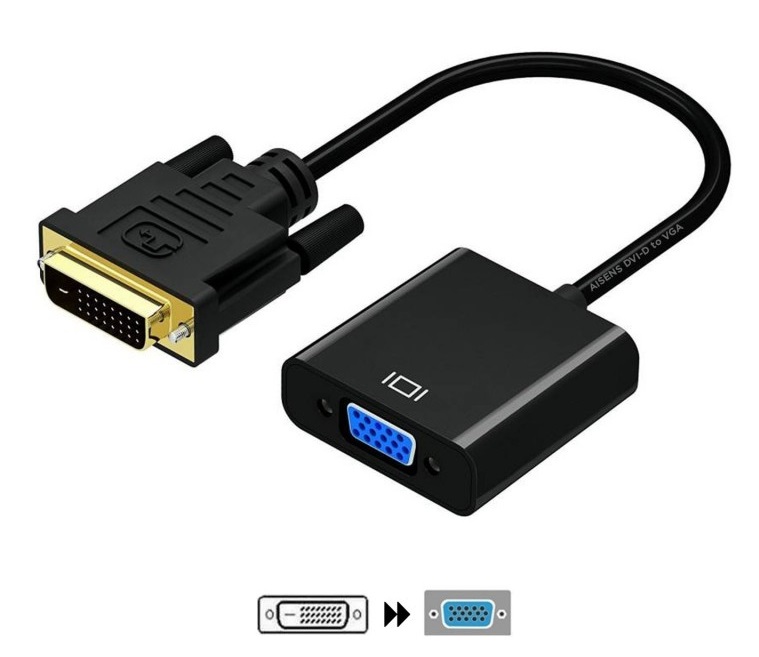 Conversor Digital Ainsens DVI-D M para VGA F 10cm 2